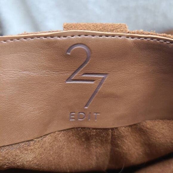 27 Edit Bellamy Tan Suede Leather Slouchy Knee High Western Inspired Boots sz 9W - Picture 10 of 13